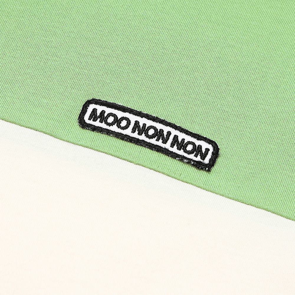 ロゴ刺繍ワッペンつき 切り替えTシャツ Green Design point 1