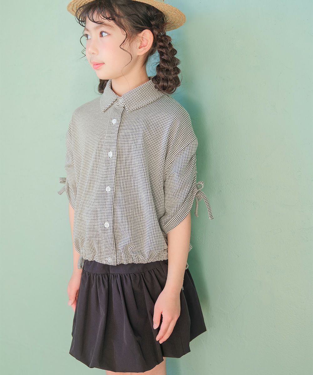 ストレッチツイル バルーンスカート Black model image up