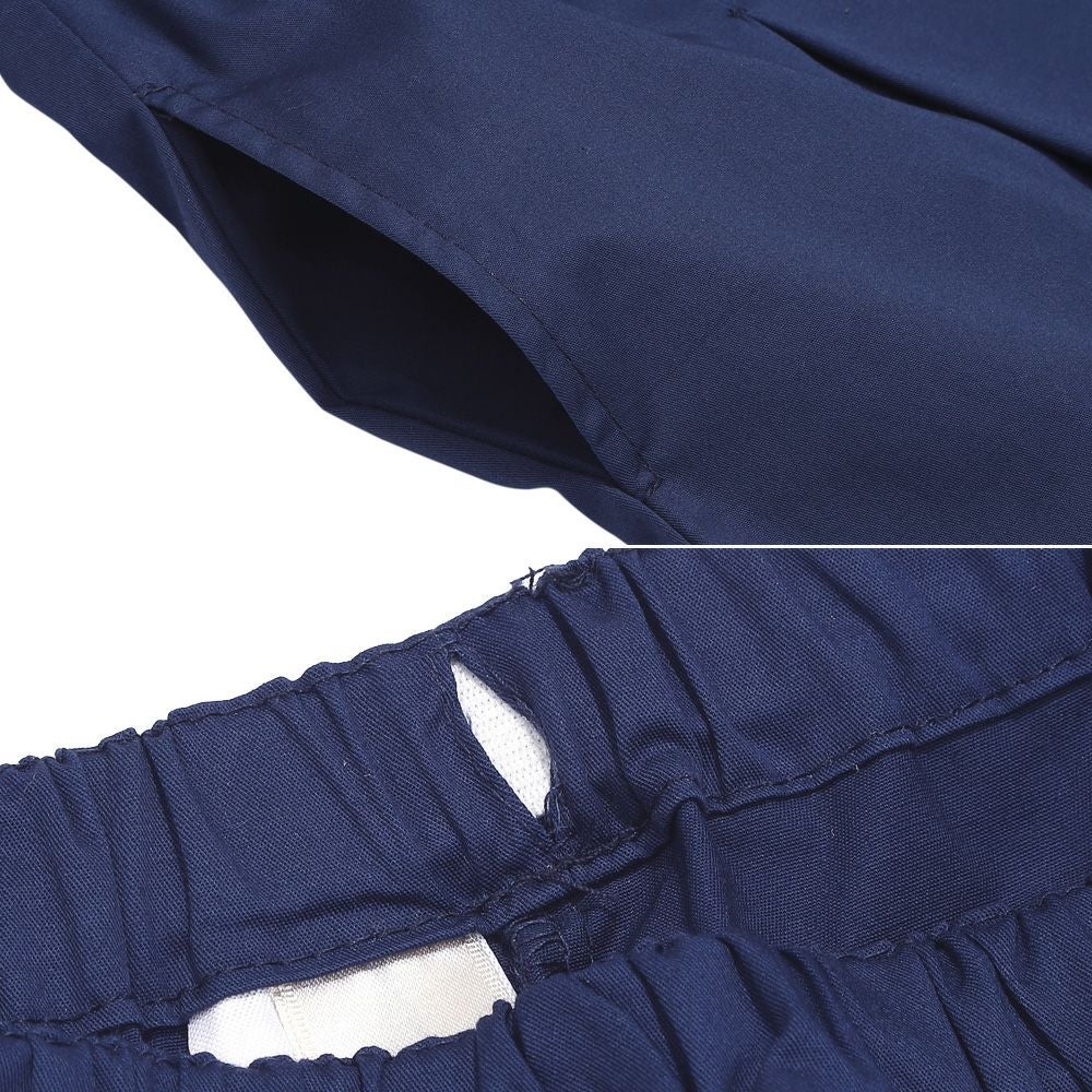 ストレッチツイル 音符刺繍 プリーツ キュロットパンツ Navy Design point 2