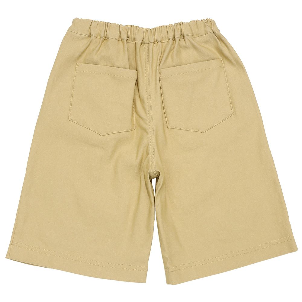 ストレッチツイル ロゴワッペン ハーフパンツ Beige back