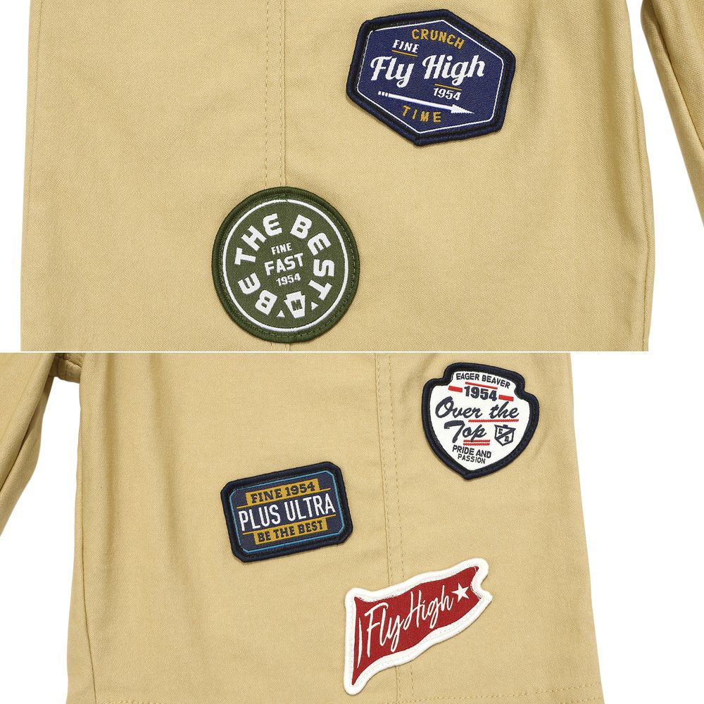 ストレッチツイル ロゴワッペン ハーフパンツ Beige Design point 1