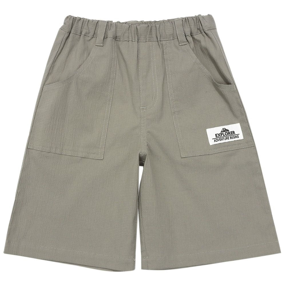 ストレッチサッカー ロゴワッペン ハーフパンツ Gray front