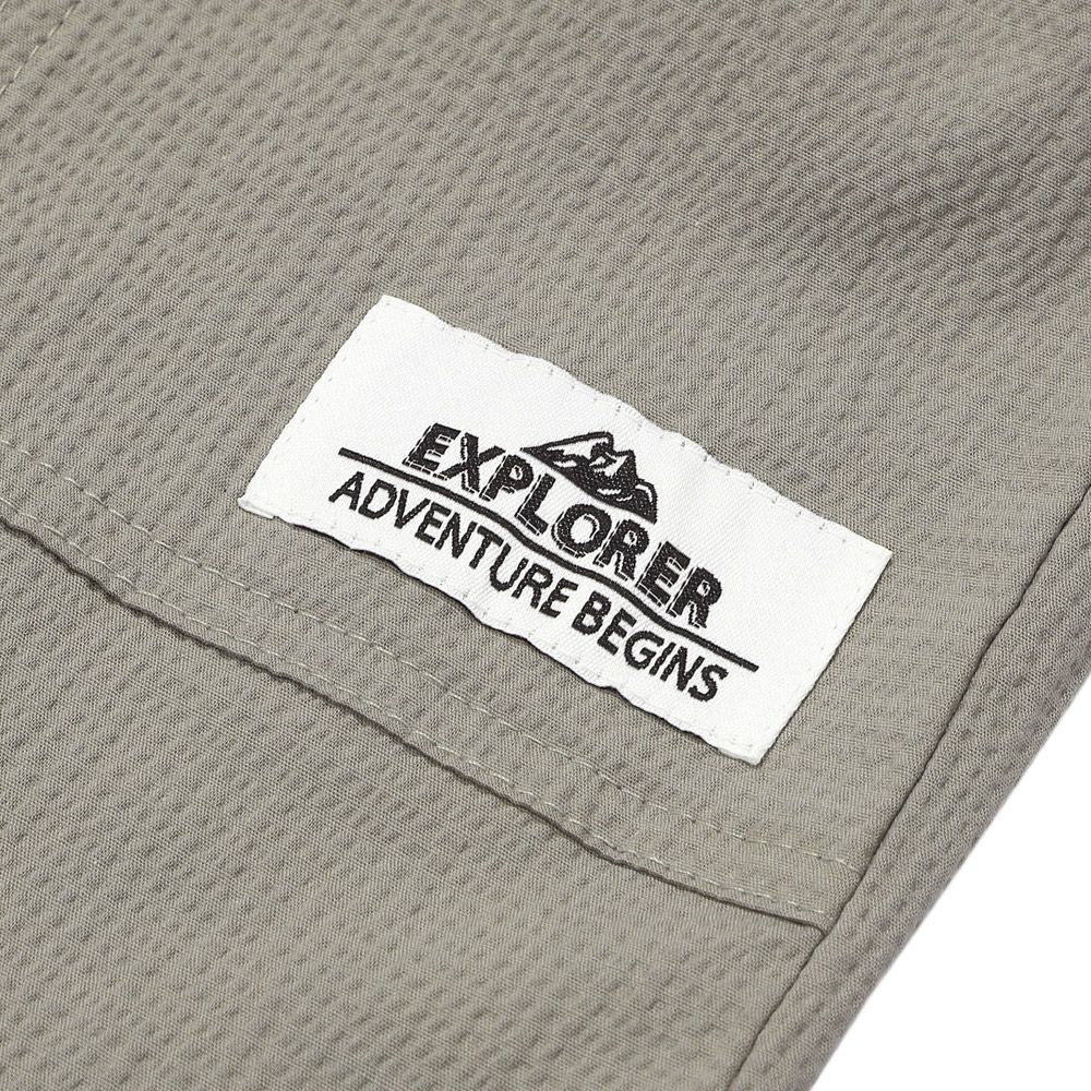 ストレッチサッカー ロゴワッペン ハーフパンツ Gray Design point 1