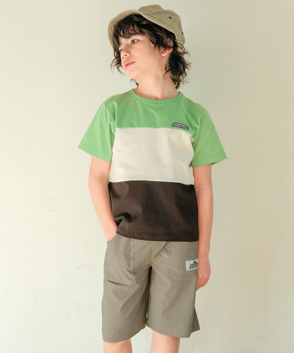 ストレッチサッカー ロゴワッペン ハーフパンツ Gray model image up