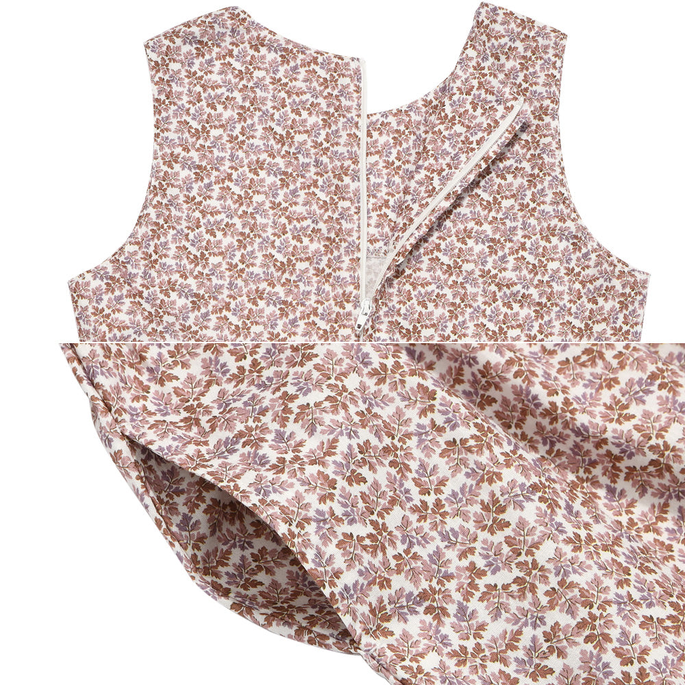 綿100％ 小花柄 リボン ギャザーワンピース Pink Design point 2