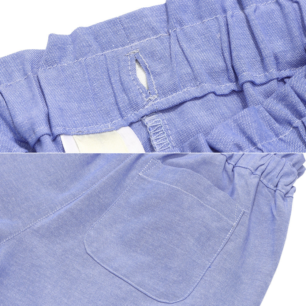 リボン付き ダンガリーショートパンツ Blue Design point 2