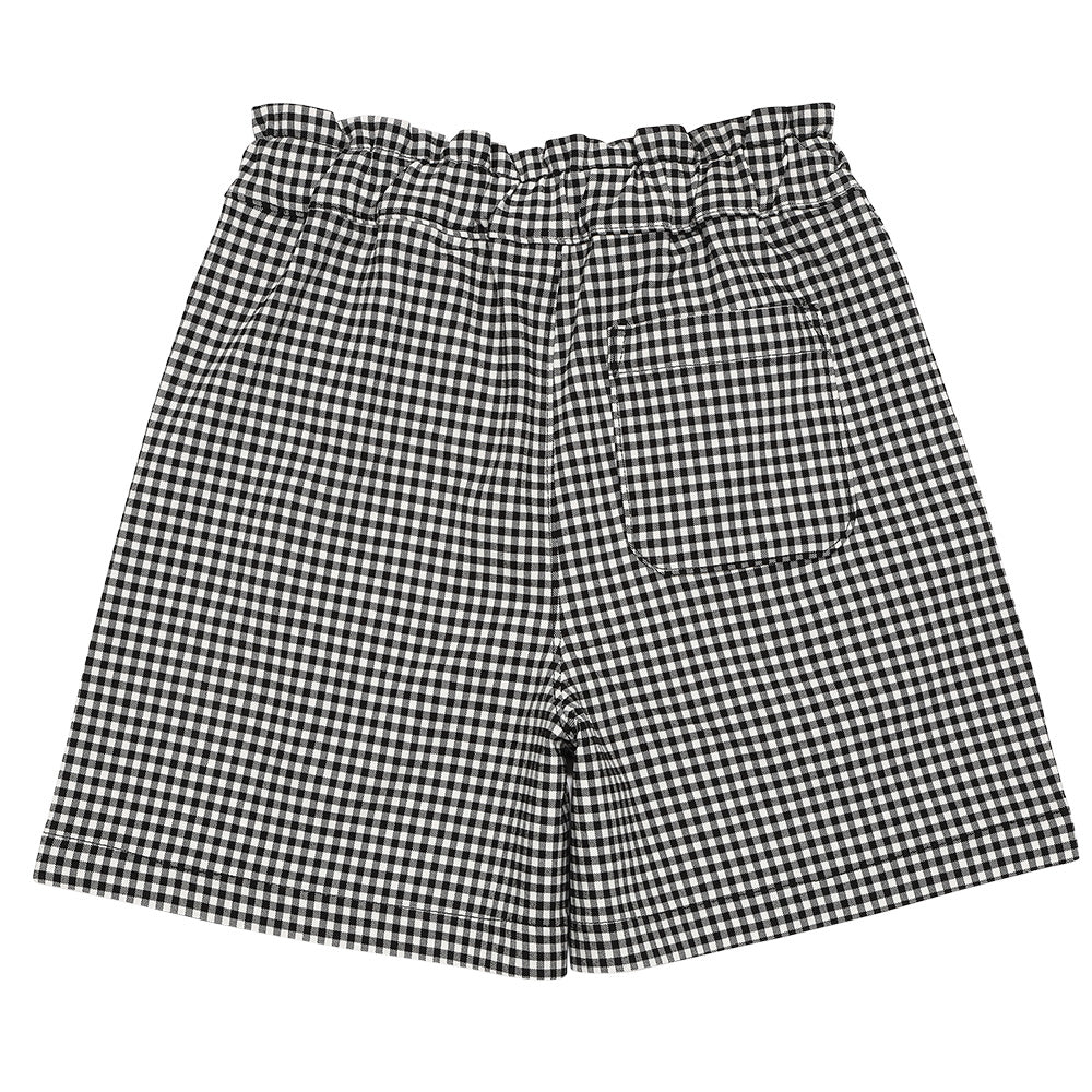 ギンガムチェック リボンつき ストレッチツイルショートパンツ White/Black back