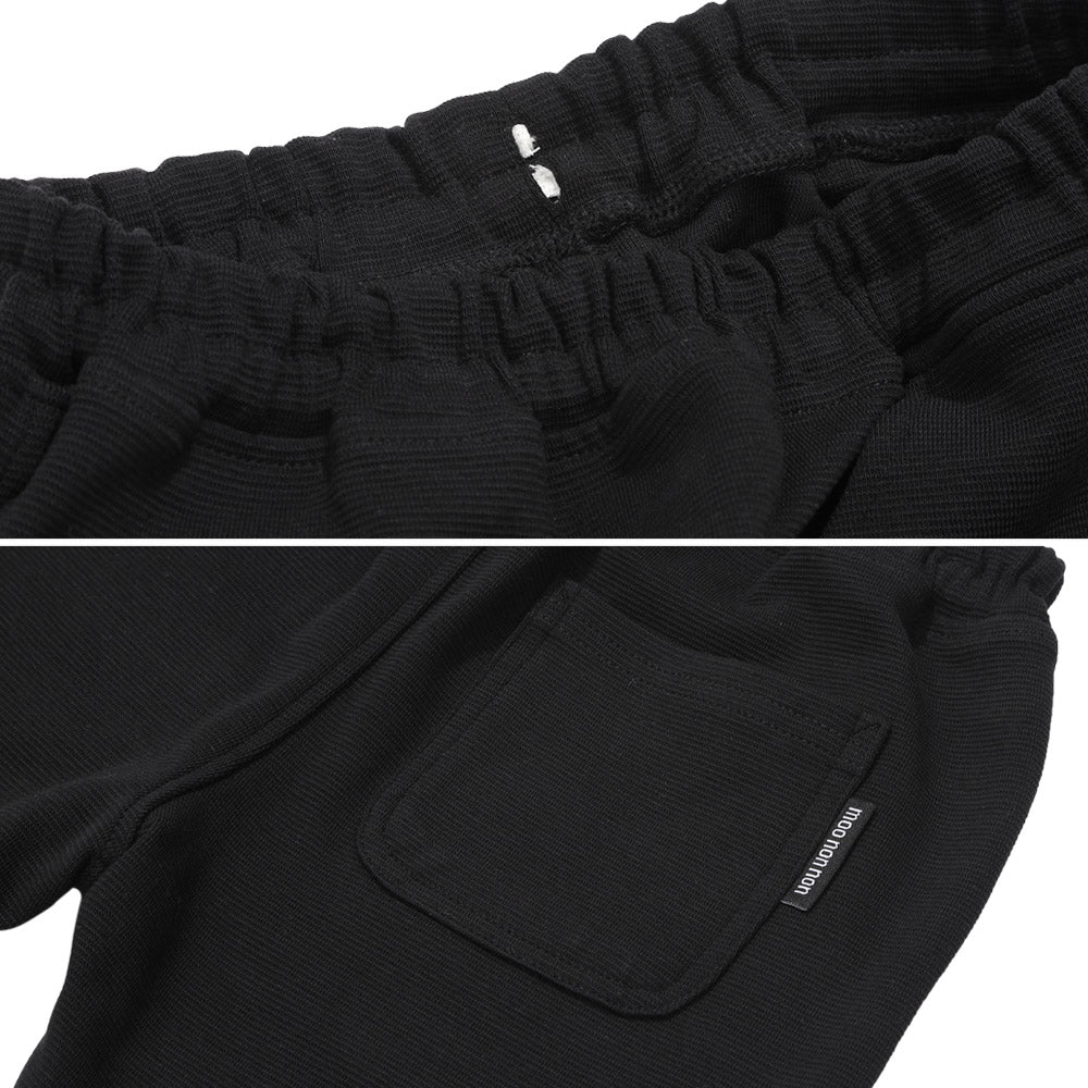 ニットストレッチ リボン刺繍 6分丈パンツ Black Design point 2