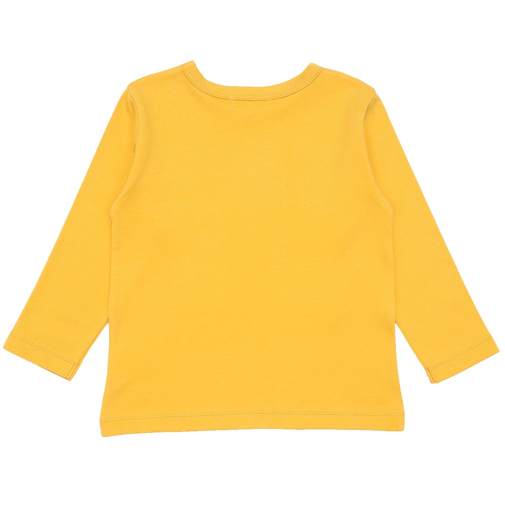 綿100％ 救急車 消防車 乗り物 モチーフ Tシャツ Yellow back