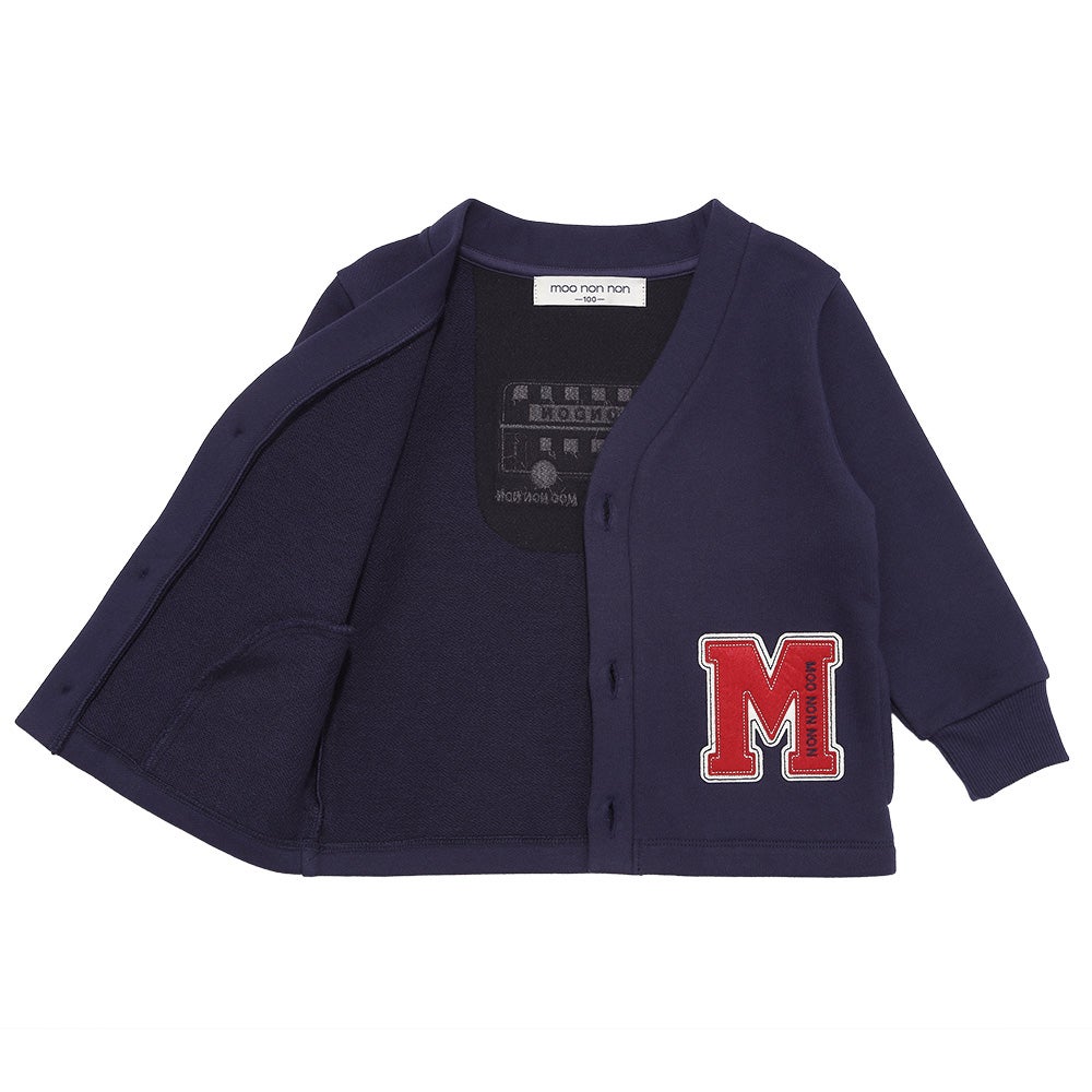 ロゴ ロンドンバス ワッペン 乗り物 カーディガン Navy Design point 1