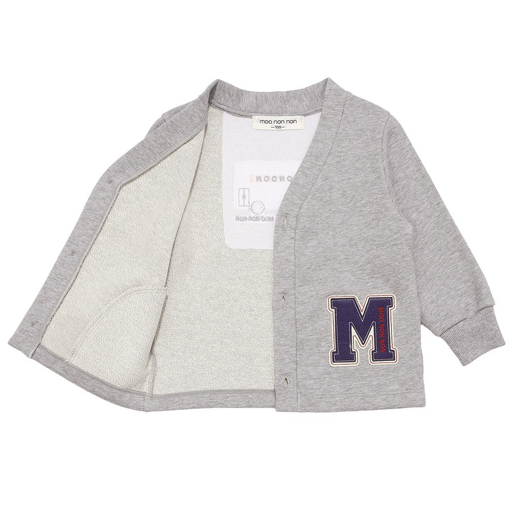 ロゴ ロンドンバス ワッペン 乗り物 カーディガン Misty Gray Design point 1