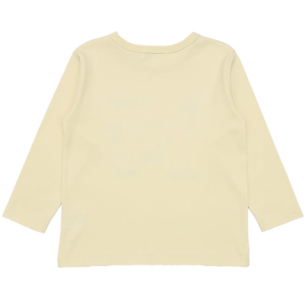 綿100％ ロンドンバス 乗り物 ワッペン Tシャツ Ivory back