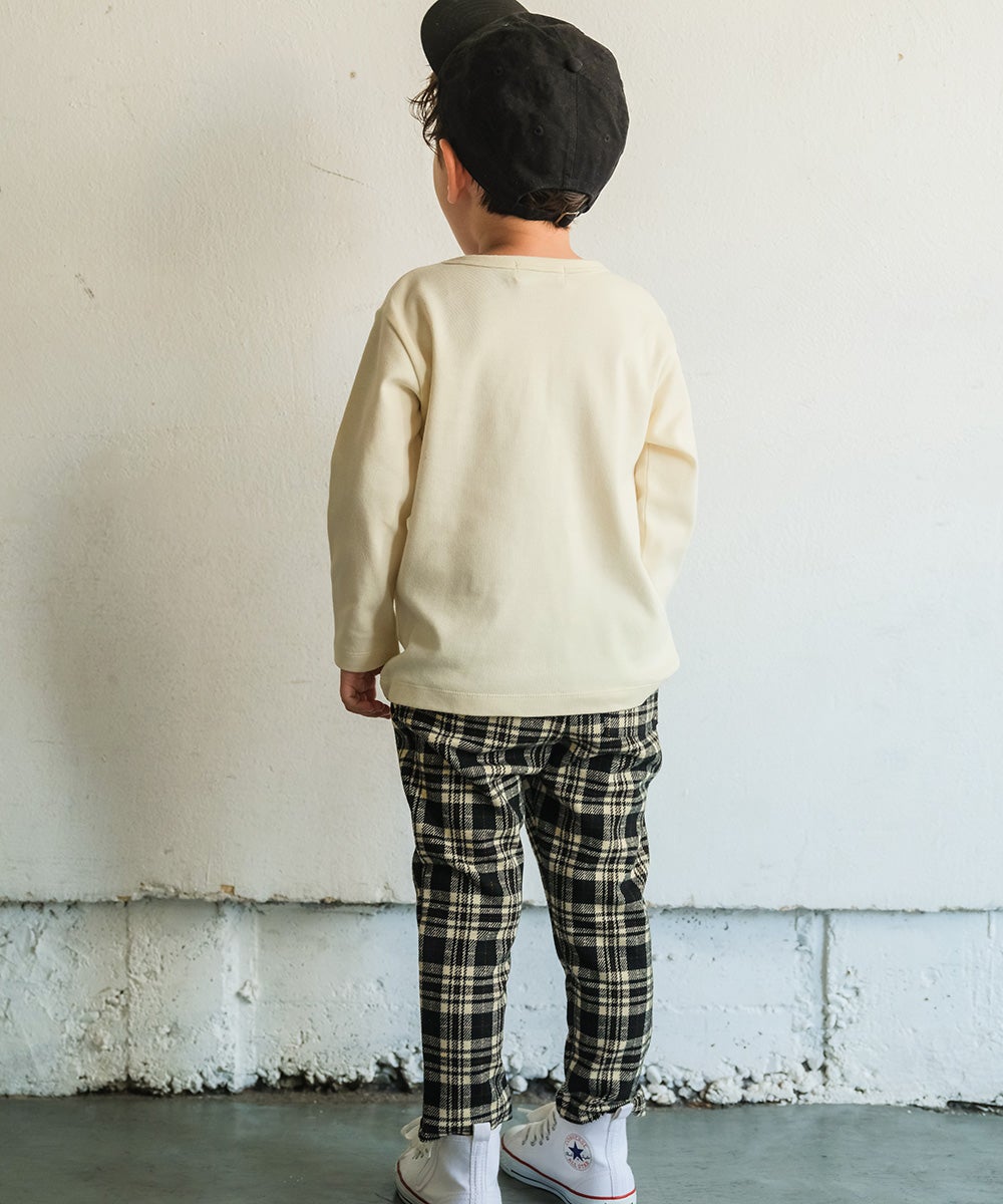 綿100％ ロンドンバス 乗り物 ワッペン Tシャツ Ivory model image 2