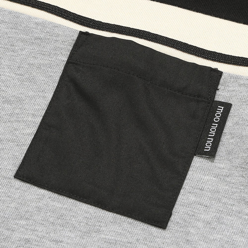 ポケットつき 配色切り替え トレーナー Misty Gray Design point 1