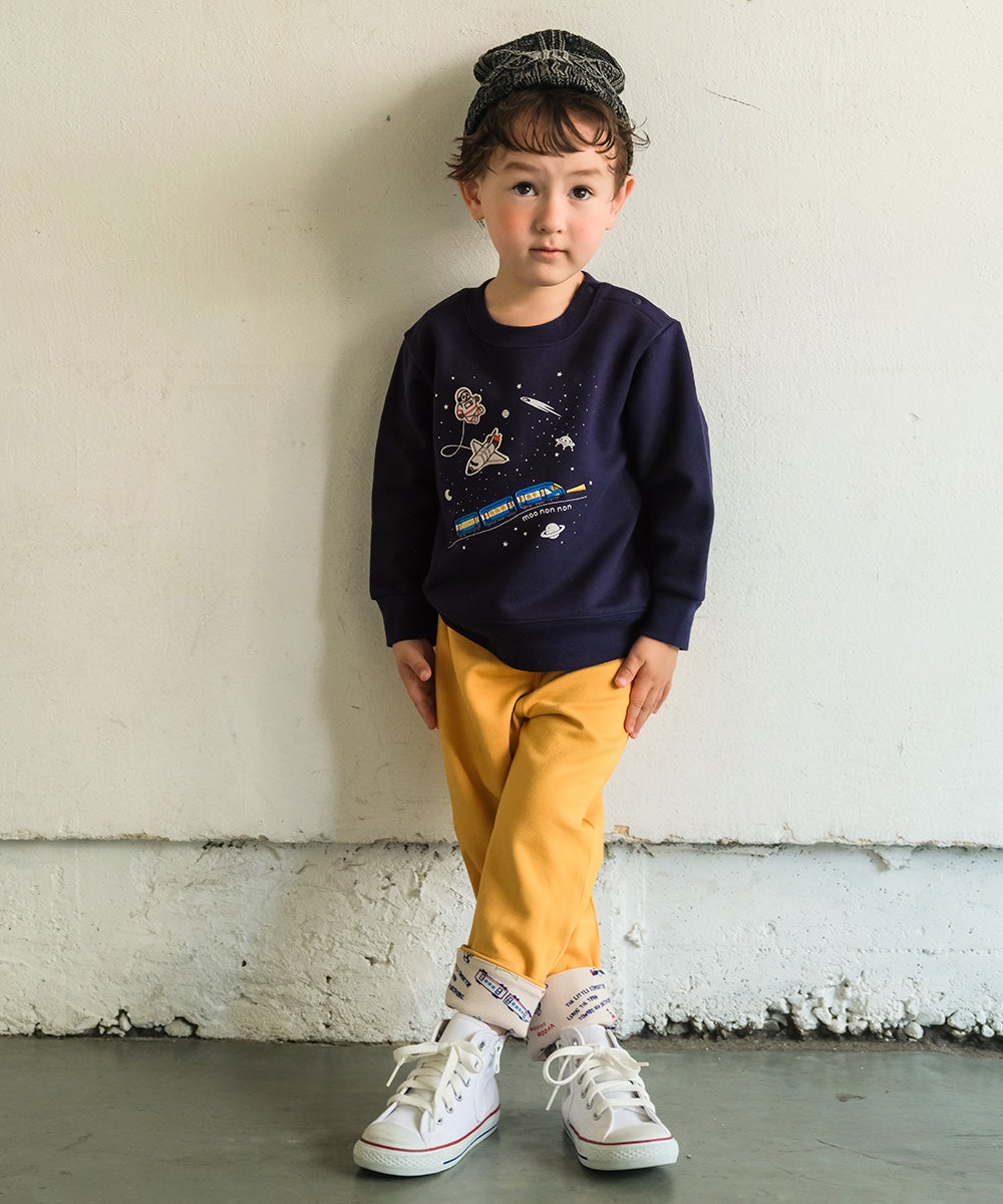 乗り物 ロゴ 折り返し 2way ストレッチロングパンツ Yellow model image 2