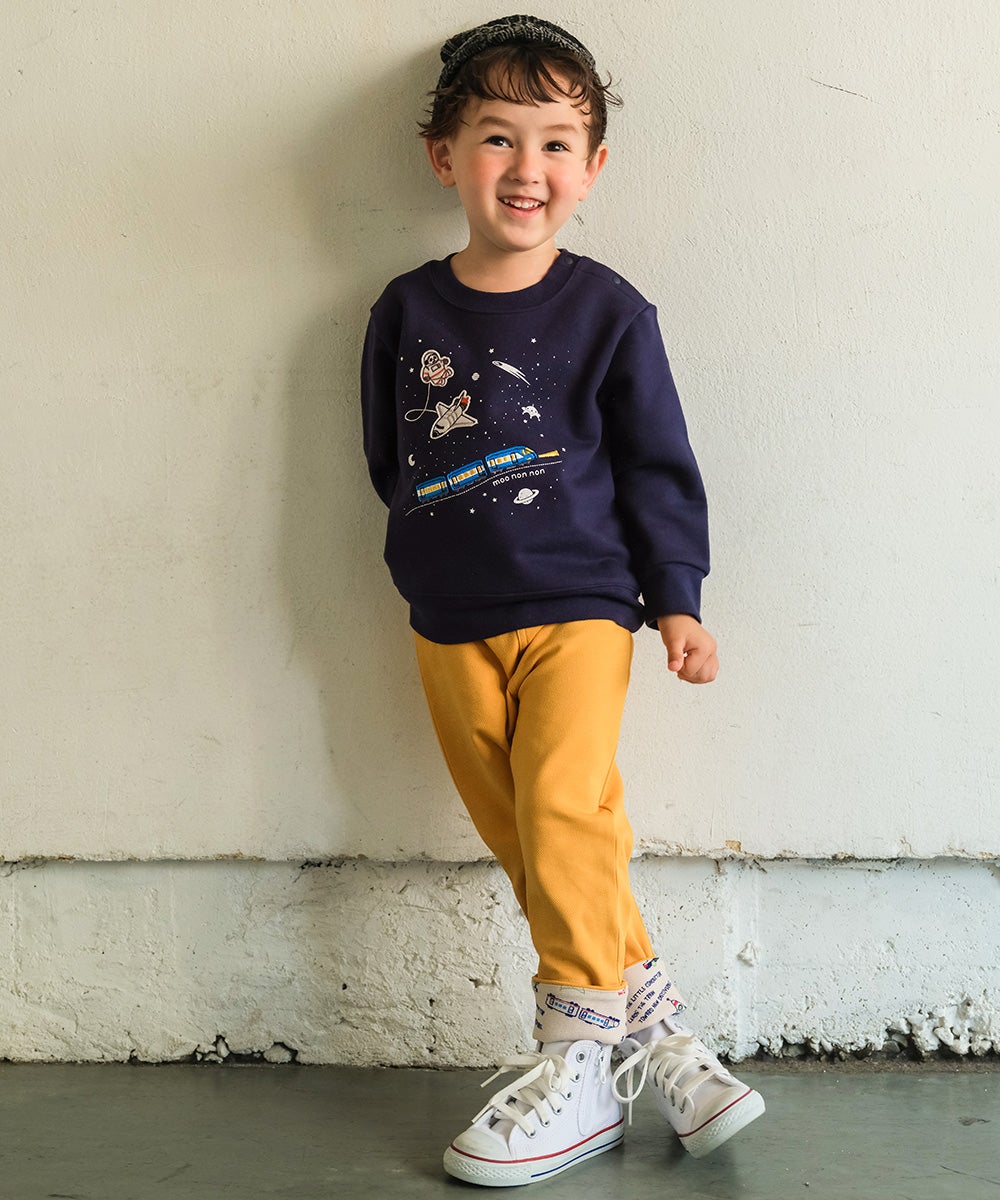 乗り物 ロゴ 折り返し 2way ストレッチロングパンツ Yellow model image 3
