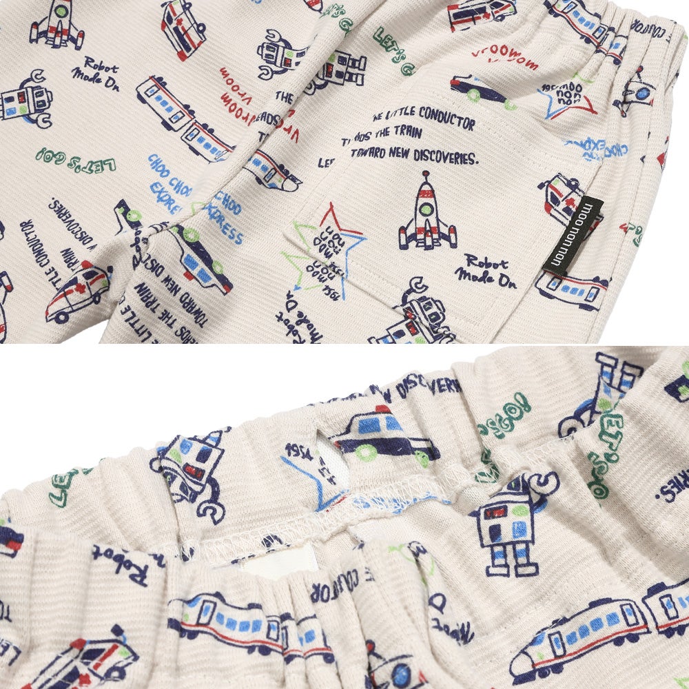 ストレッチ オリジナルプリント 乗り物 ロボット レギンスパンツ Ivory Design point 1