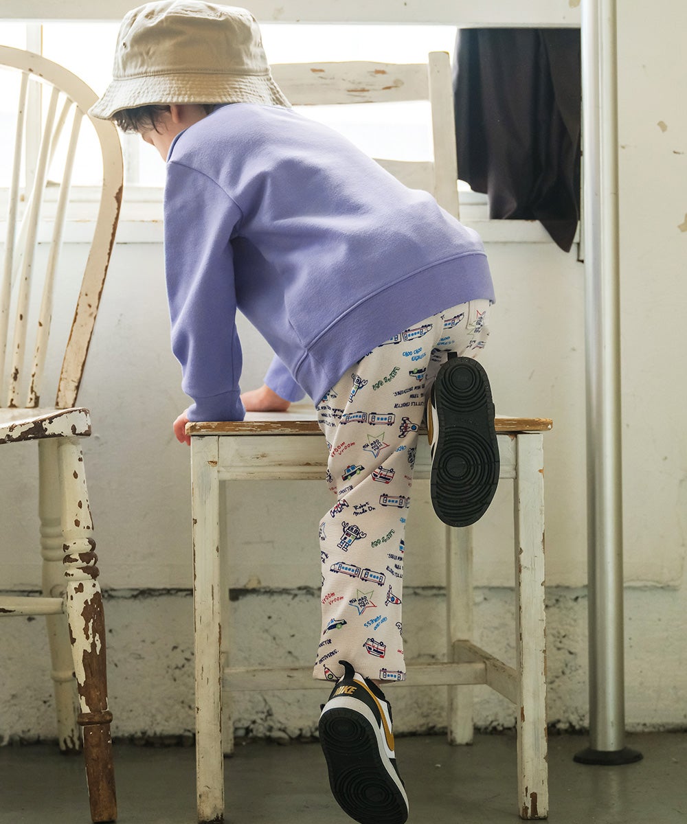 ストレッチ オリジナルプリント 乗り物 ロボット レギンスパンツ Ivory model image 3