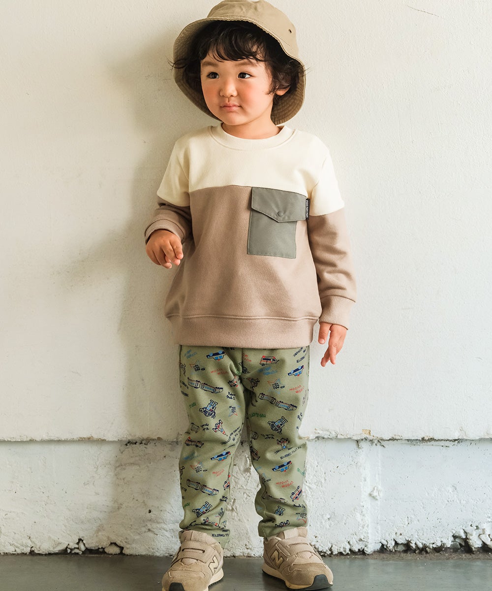 ストレッチ オリジナルプリント 乗り物 ロボット レギンスパンツ Khaki model image 2