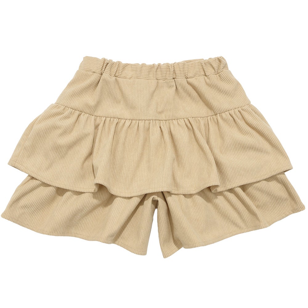 ギャザーフリル コーデュロイキュロットパンツ Beige back