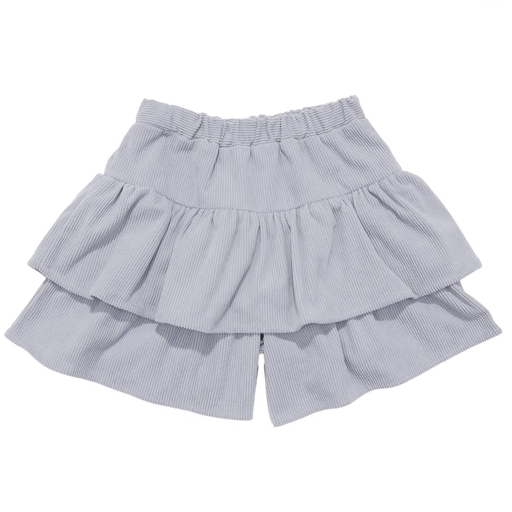 ギャザーフリル コーデュロイキュロットパンツ Blue back