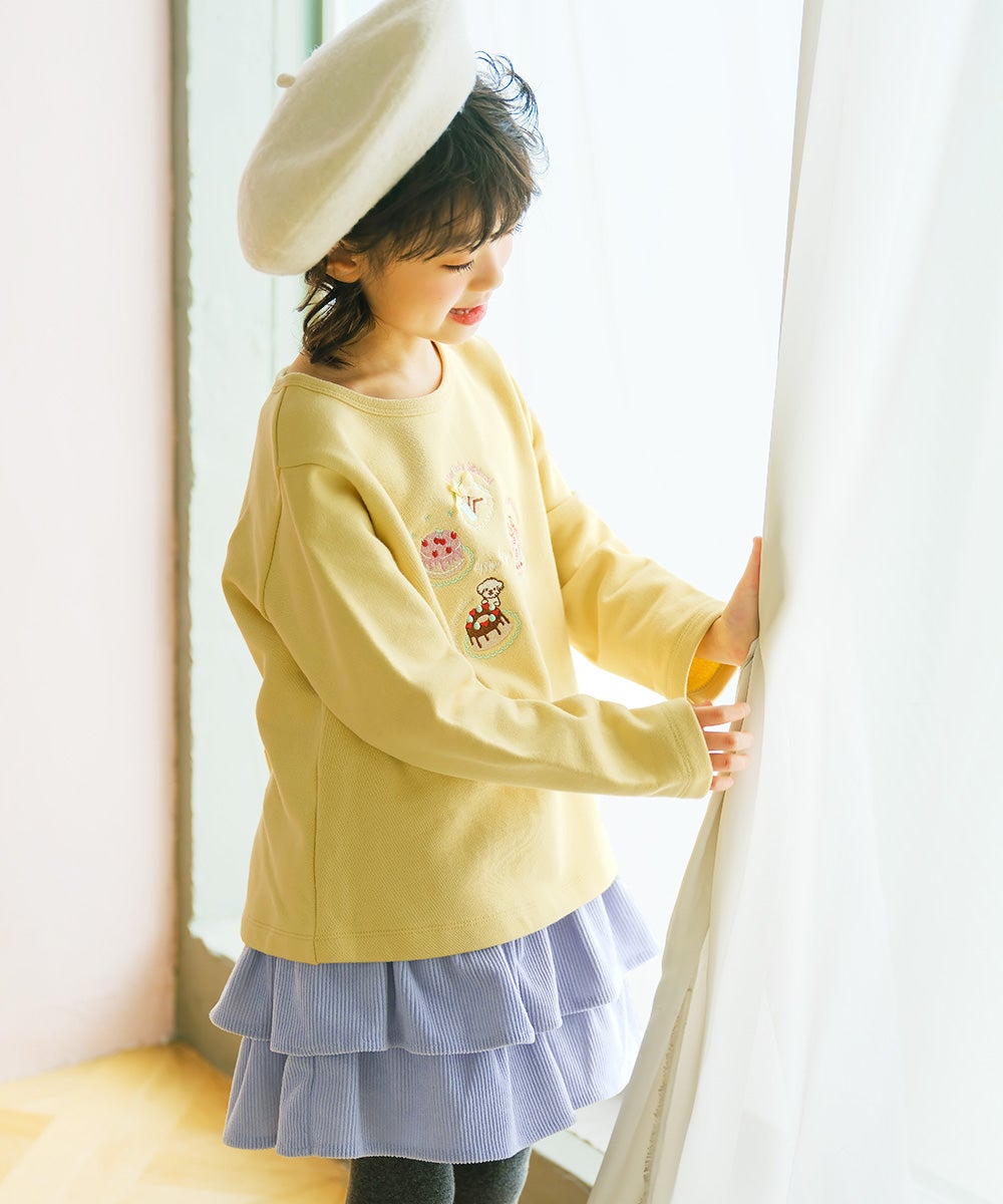 ギャザーフリル コーデュロイキュロットパンツ Blue model image 1