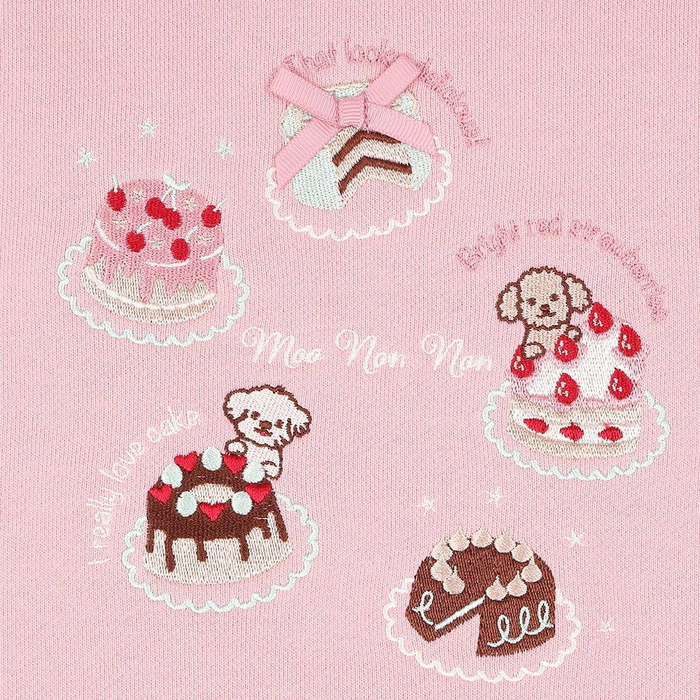 スイーツ刺繍 バックリボンつきトレーナー Pink Design point 1