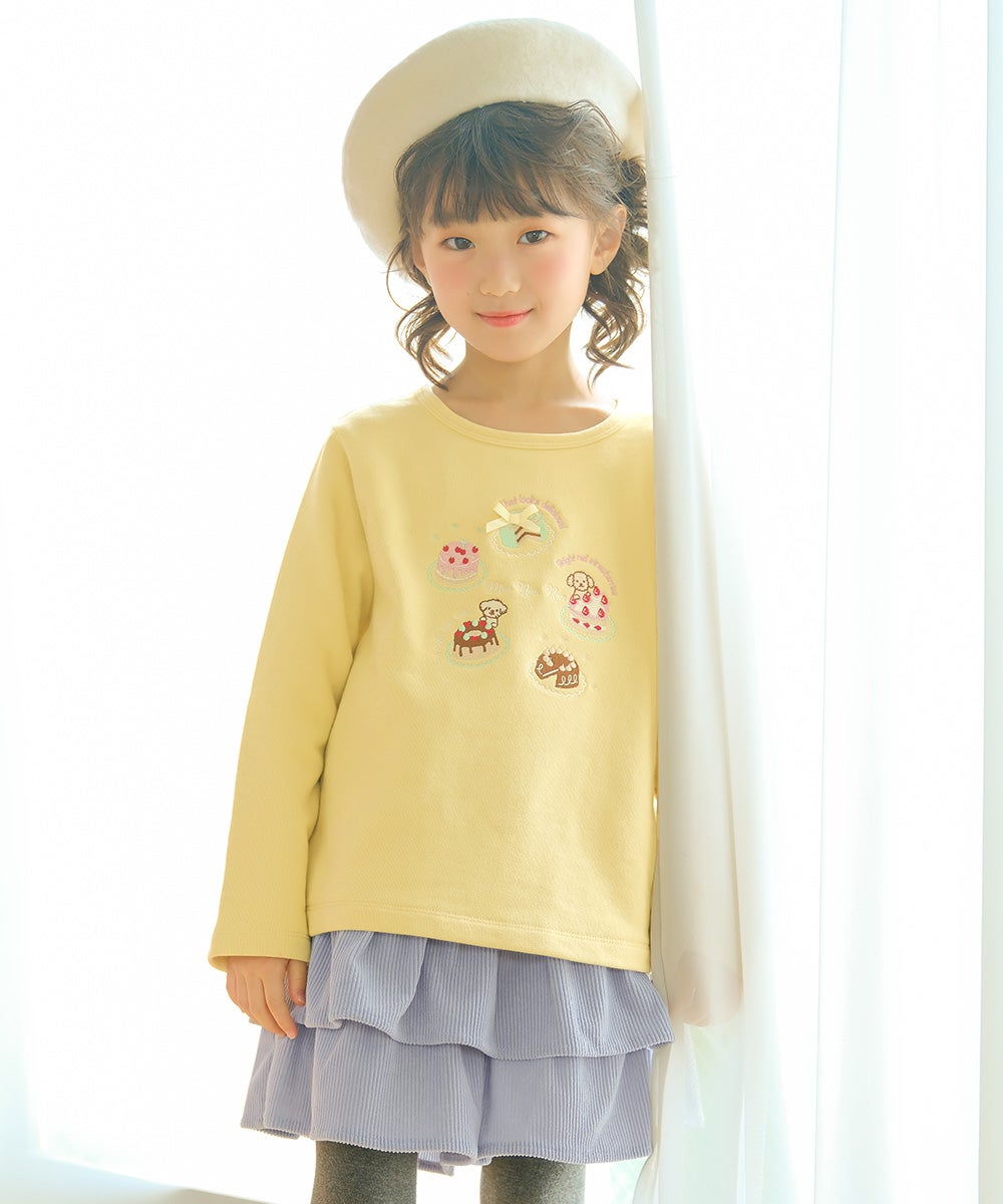 スイーツ刺繍 バックリボンつきトレーナー Yellow model image 2