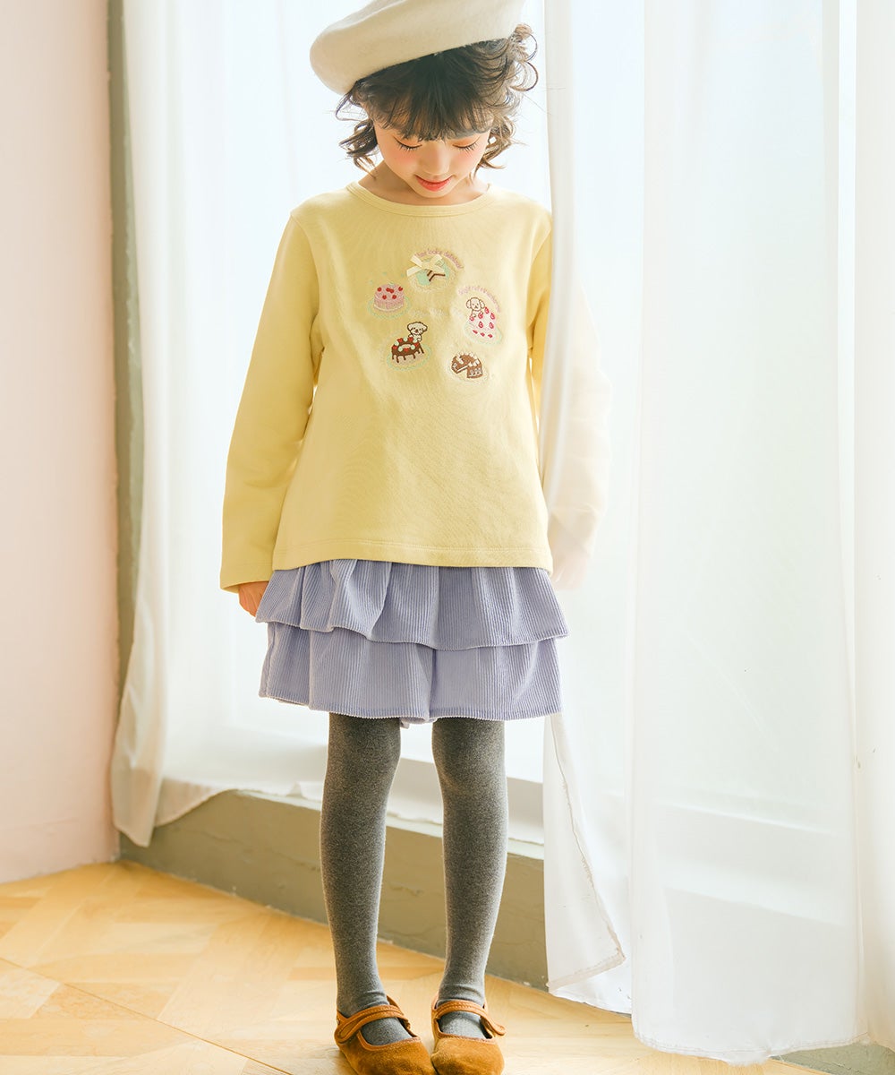 スイーツ刺繍 バックリボンつきトレーナー Yellow model image 3