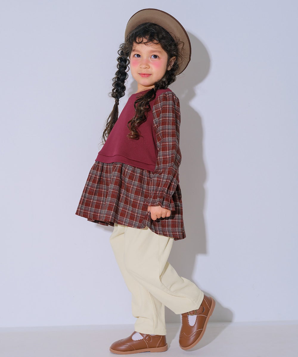 男女兼用 コーデュロイ ロングパンツ Ivory model image 1
