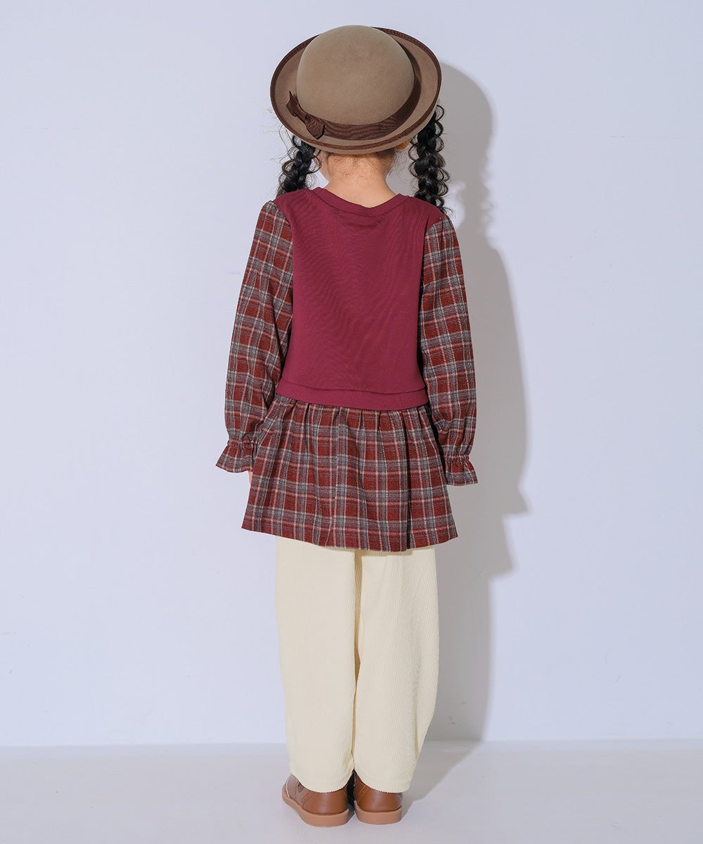 男女兼用 コーデュロイ ロングパンツ Ivory model image 2
