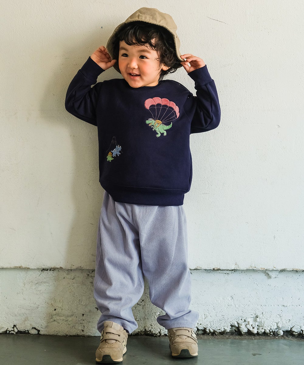 男女兼用 コーデュロイ ロングパンツ Blue model image up