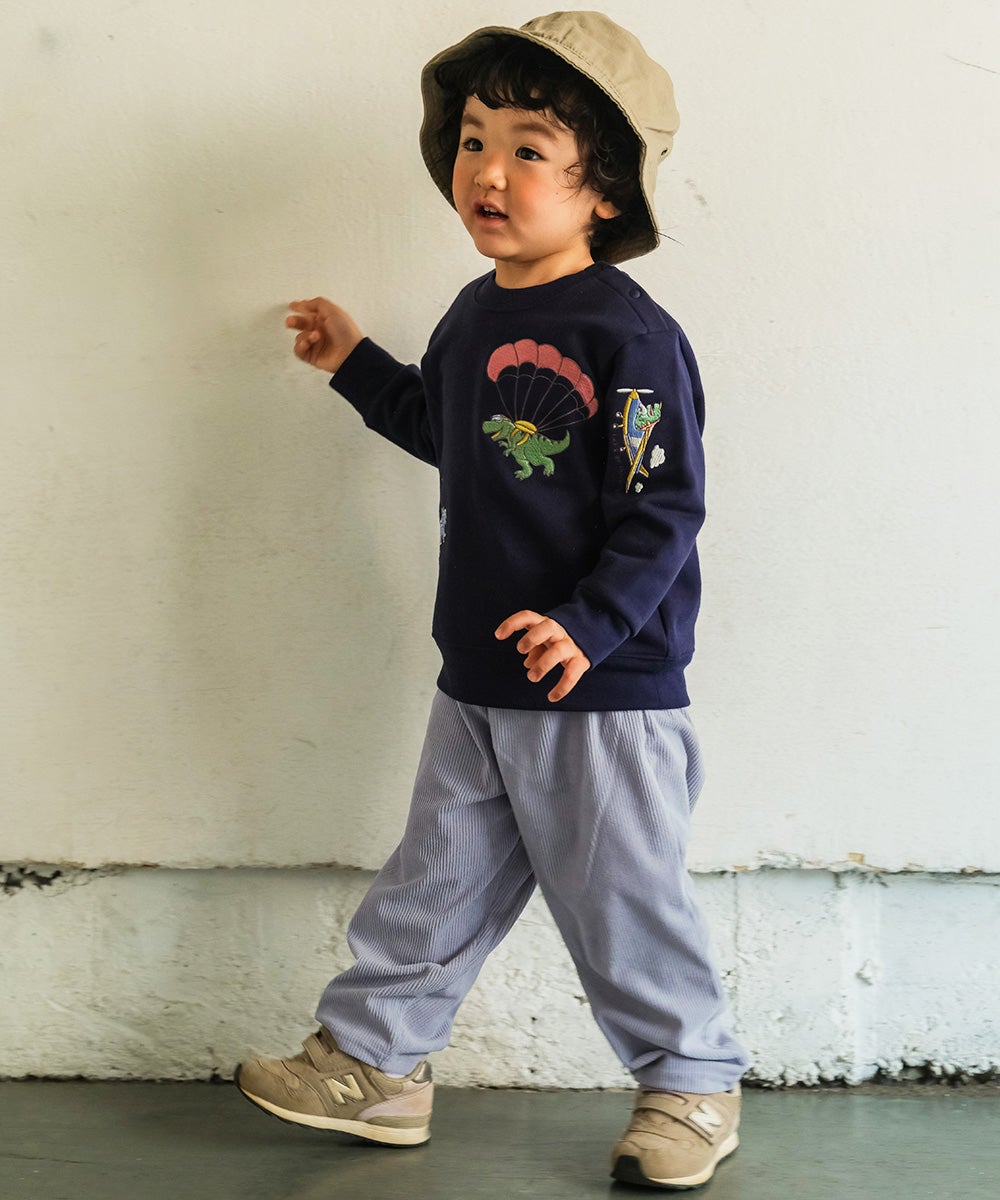 男女兼用 コーデュロイ ロングパンツ Blue model image 1
