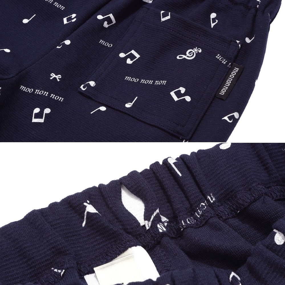 音符＆ブランドロゴ オリジナルプリント レギンスパンツ Navy Design point 2