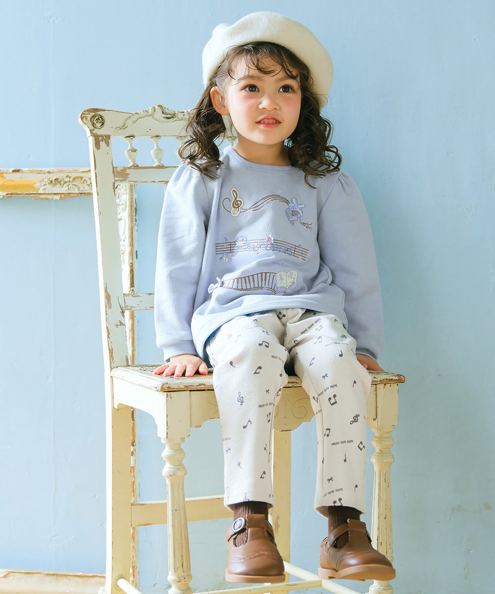 音符＆ブランドロゴ オリジナルプリント レギンスパンツ Ivory model image 1