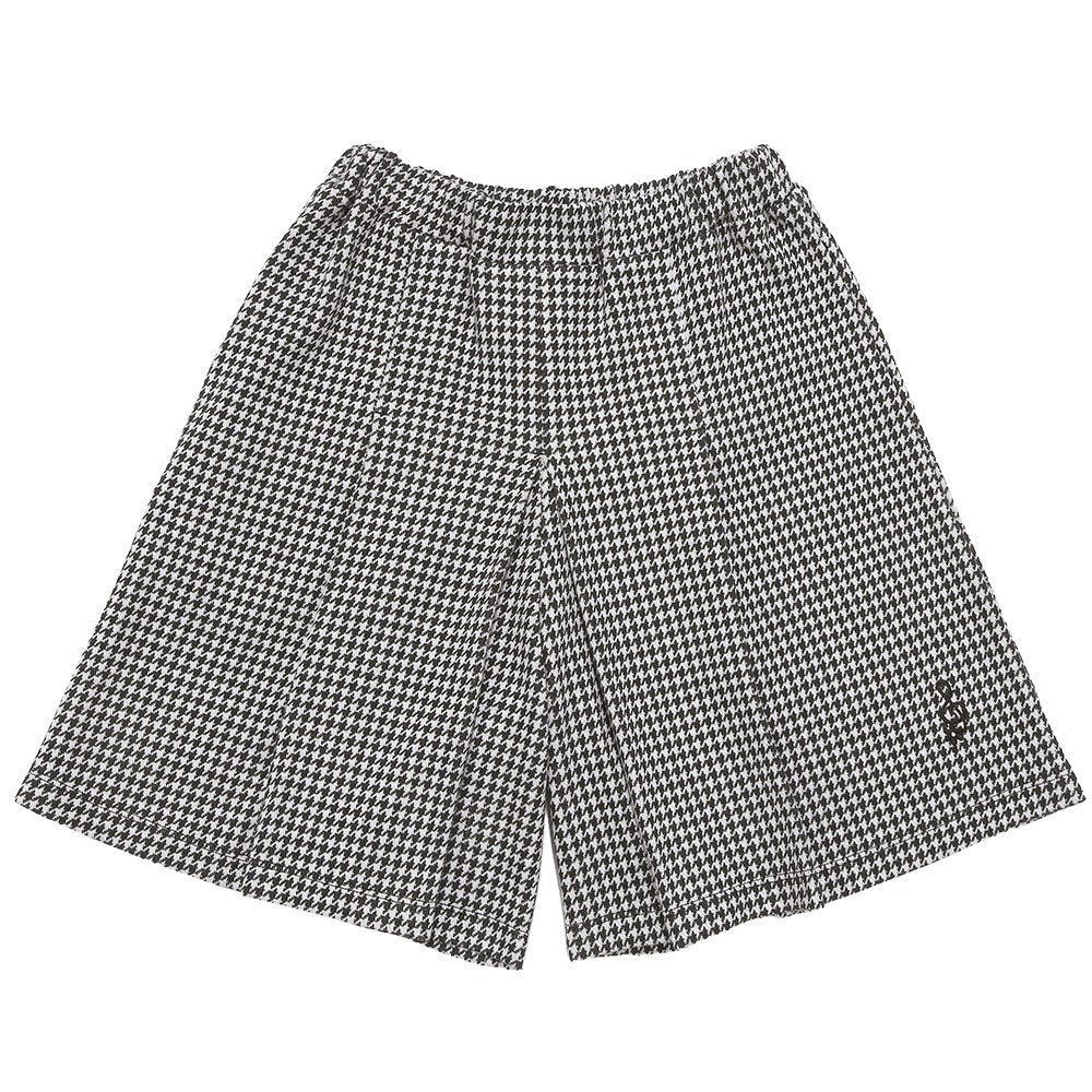 千鳥柄 音符刺繍 キュロットパンツ White/Black front