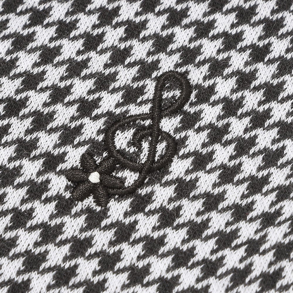 千鳥柄 音符刺繍 キュロットパンツ White/Black Design point 1