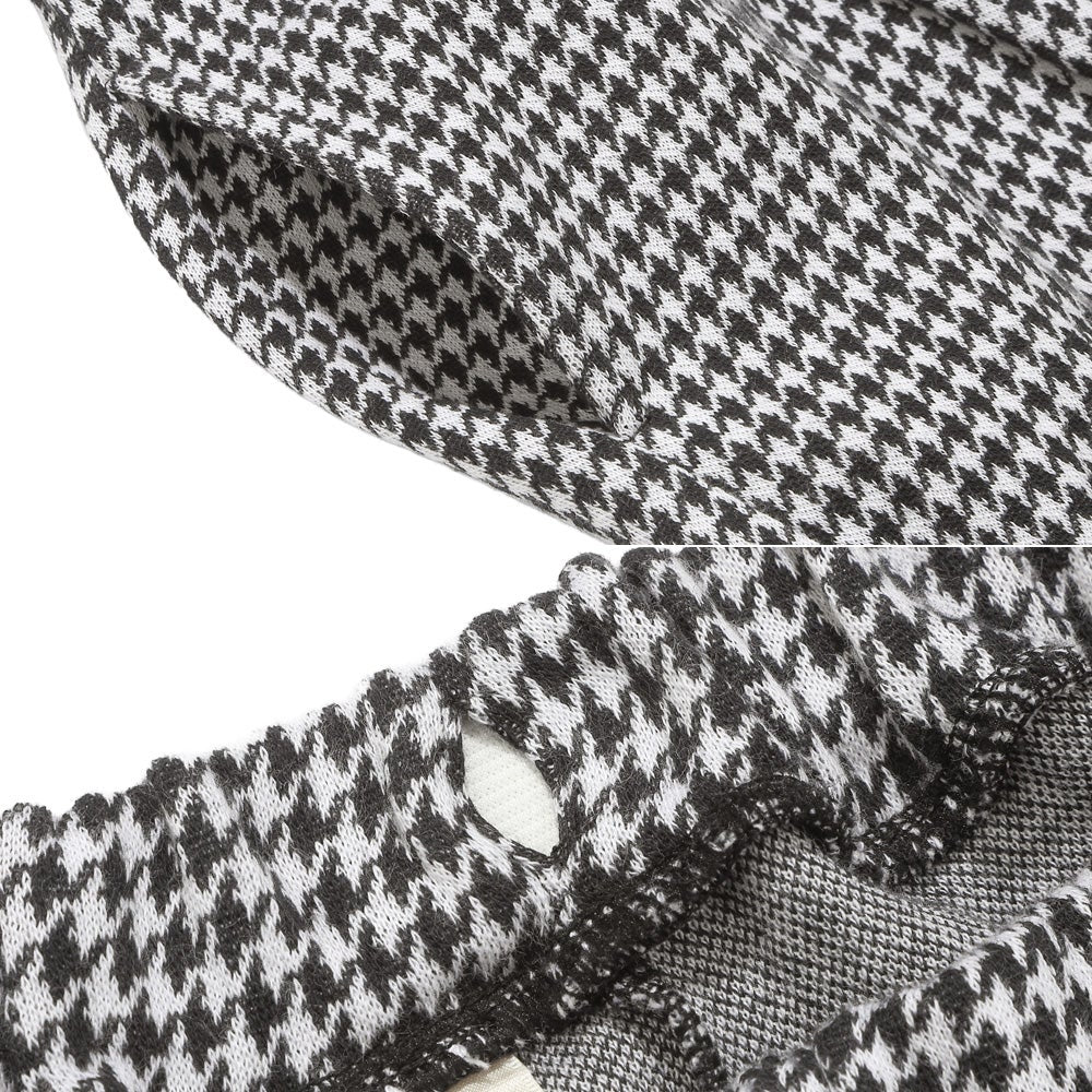 千鳥柄 音符刺繍 キュロットパンツ White/Black Design point 2