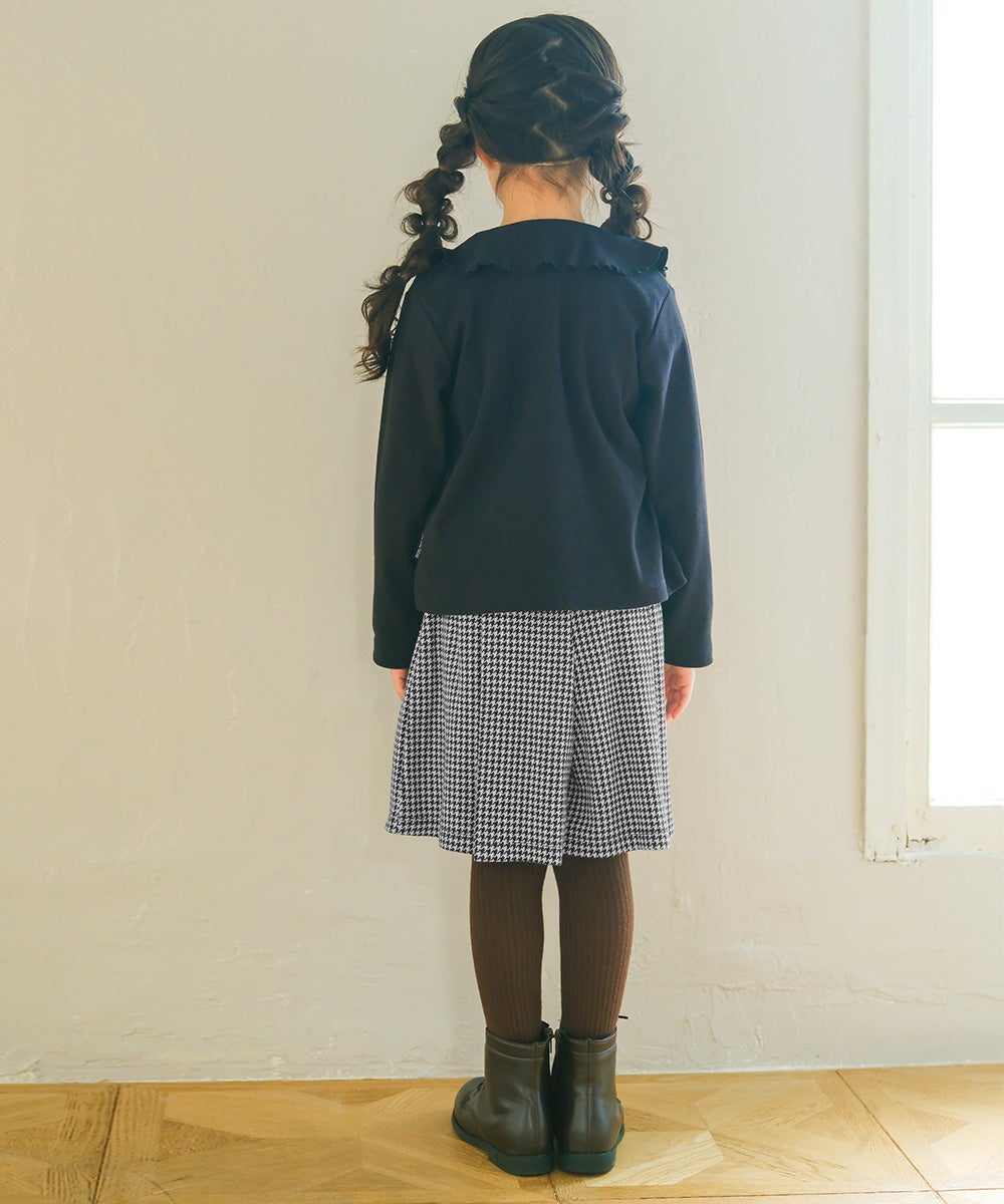 千鳥柄 音符刺繍 キュロットパンツ White/Black model image 4