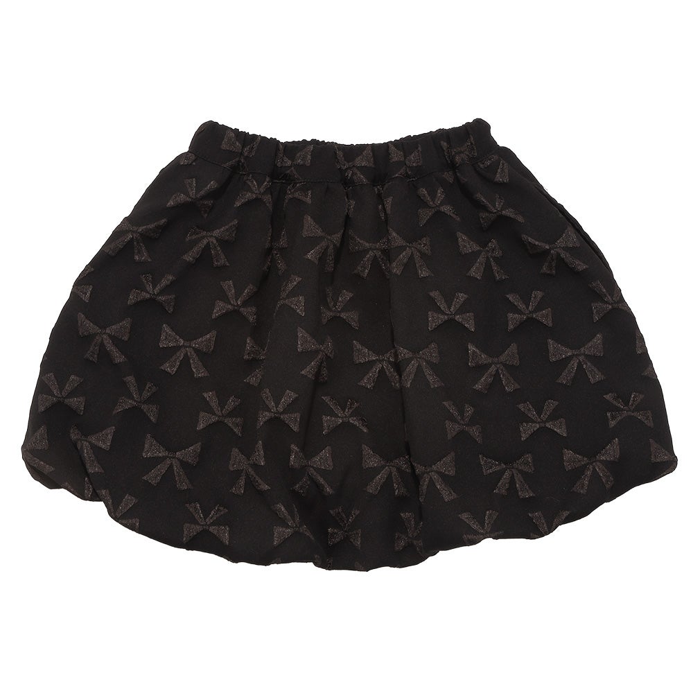 リボン柄 インパンツ付き バルーンスカート Black back