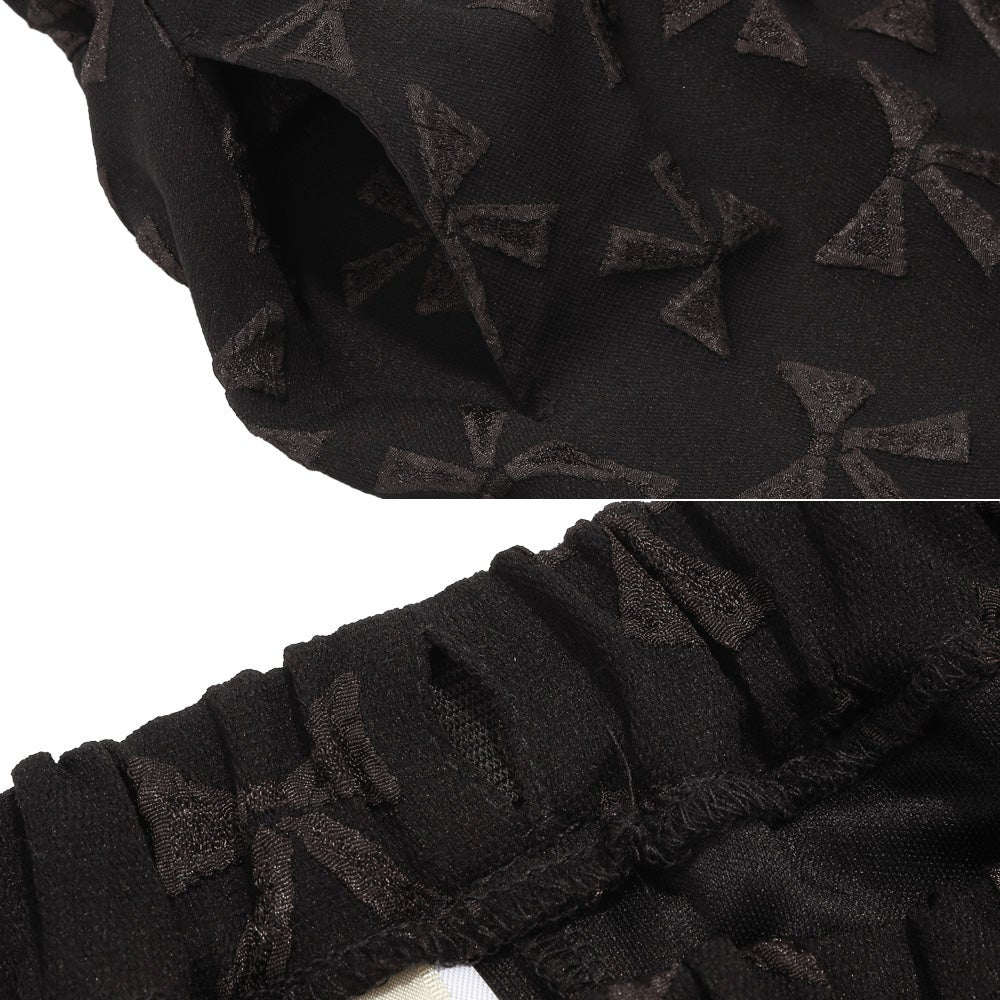 リボン柄 インパンツ付き バルーンスカート Black Design point 2