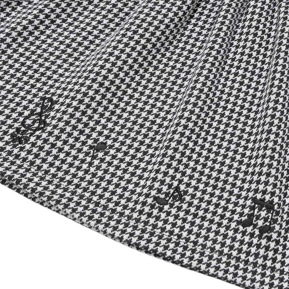 千鳥柄 キャミソール重ね着風 音符刺繍 AラインTシャツ White/Black Design point 2