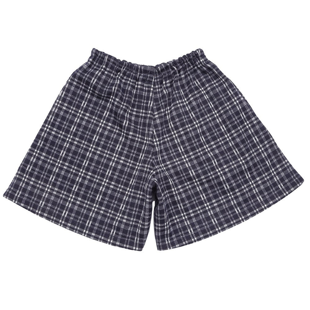 チェック柄 キュロットパンツ Navy front