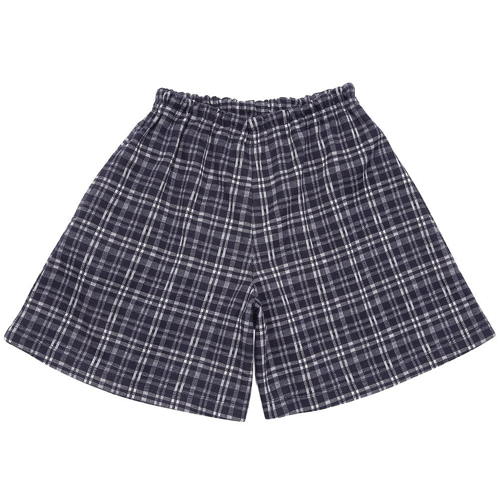 チェック柄 キュロットパンツ Navy back