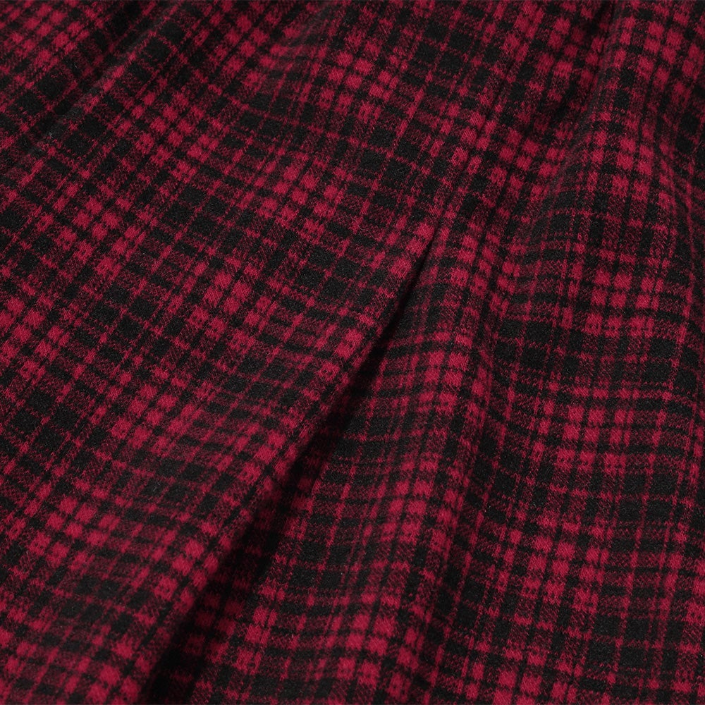 チェック柄 タック キュロットパンツ Red Design point 1