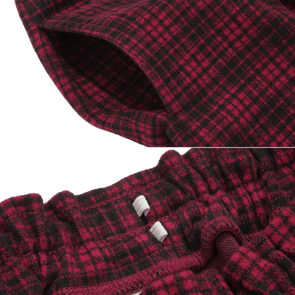 チェック柄 タック キュロットパンツ Red Design point 2