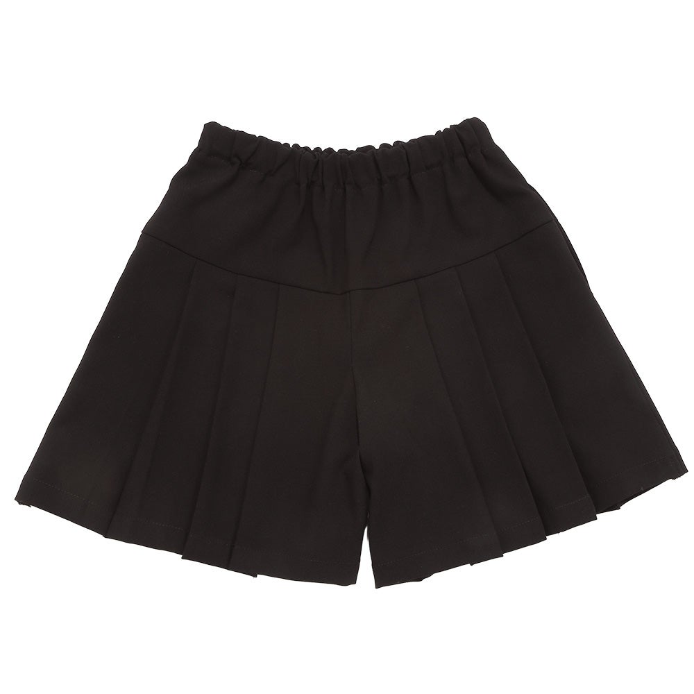 ストレッチツイル プリーツ風 キュロットパンツ Black front
