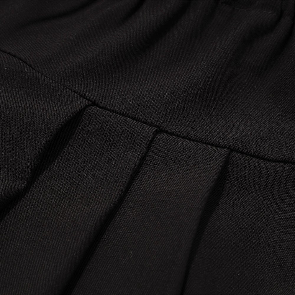 ストレッチツイル プリーツ風 キュロットパンツ Black Design point 1