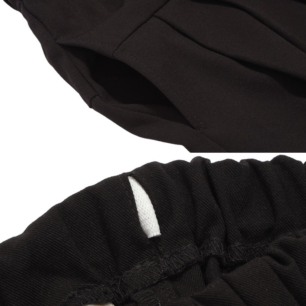 ストレッチツイル プリーツ風 キュロットパンツ Black Design point 2