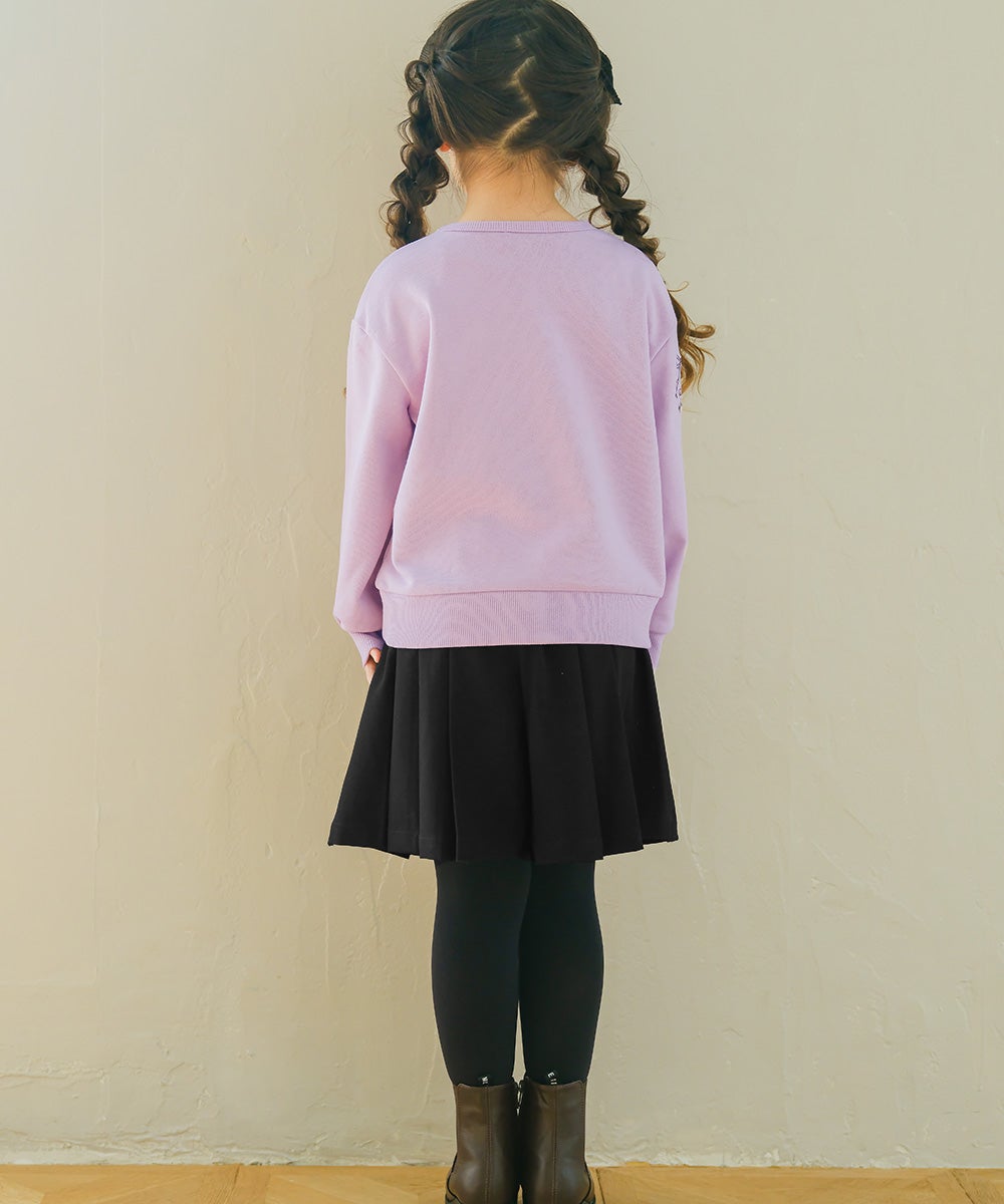 ストレッチツイル プリーツ風 キュロットパンツ Black model image 2